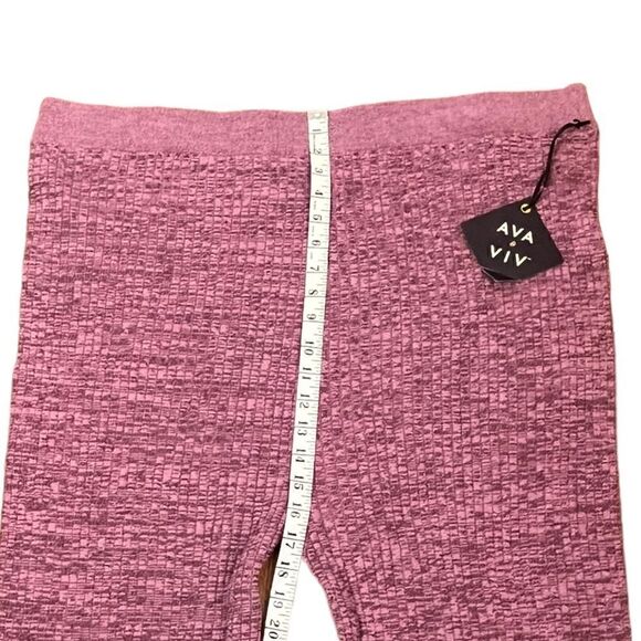 Ava + Viv High Rise Mauve Ribbed Sweater Pants, Size 2X, NWT - Picture 7 of 10